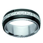 Meeste s&otilde;rmus 'Peaceful' mustast keraamilisest terasest - 9 mm 50 must