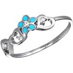 Bague Argent 'Iphig&eacute;nie' turquoise 50 t&uuml;rkiissinine