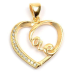Les Tr&eacute;sors De Lily [L4380] - Pendentif Plaqu&eacute; Or 'Love' blanc dor&eacute; - 20x18 mm kuld