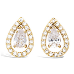 Les Tr&eacute;sors De Lily [L7662] - kullatud k&otilde;rvar&otilde;ngad  Sissi  valgest kullast - 12x8 mm valge