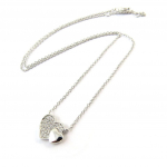 Les Tr&eacute;sors De Lily [N6830] - Collier Argent 'Love' blanc (rhodi&eacute;) h&otilde;be