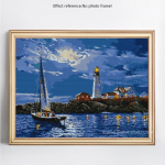 Teemanttikandid majakas Scenic t&auml;is&uuml;mmargune 5D DIY teemantmaaling ristpistes 20X30CM