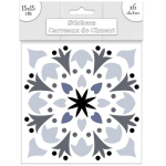 Les Tr&eacute;sors De Lily [Q7350] &ndash; 6 halli tsementplaatide kleebiste komplekt &ndash; 15x15 cm lilla