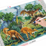 5D talvine teemantmaal Mosaiik-dinosauruse t&auml;isruudu puur-teemanttikandid 20X30CM