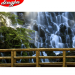 T&auml;is&uuml;mmargune puur 5D DIY Teemantmaaling Aiamaastik Tikand Ristpistes Mosaiik T&auml;ieliku paigutusega Kodukaunistuse kingitus 20X30CM