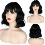 MERISIHAIR l&uuml;hike laineline parukas tukkidega S&uuml;nteetilised parukad naistele Naturaalsed pruunid mustad juuksed Bob Parukad kuumakindlast kiust hingav