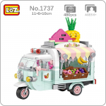 LOZ 1737 Dream L&otilde;bustuspark Puuvilja Auto S&otilde;iduk Banaan Ananass 3D DIY Mini klotsid Tellised Ehitusm&auml;nguasi lastele Kingitus ilma karbita