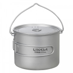 Lixada 750ml/900ml/1100ml &uuml;likerge titaanist potti veekruusitass kaane ja kokkupandava k&auml;epidemega 900ml