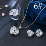 WWJ moe p&ouml;&ouml;rleva disainiga v&auml;rviline kuupmeetrist tsirkooniumoksiidist s&otilde;rmuse k&otilde;rvar&otilde;ngaste kaelakee komplekt 6 valge