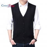 Cozy Up Jacquard soe meeste villane vest Meeste taskuga varrukateta kardiganist vest XL must