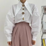 &Scaron;ikk n&ouml;&ouml;biga puuvillane valge s&auml;rk naiste kevadine vabaaja kontorinaiste naiste pluusid lahtised laternad pikkade varrukatega s&auml;rgid, topid Blusas 15631 XXL valge