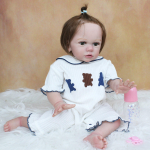 BZDOLL 60 CM 3D-v&auml;rviga nahk Pehme silikoonist Reborn Baby Doll T&uuml;drukule Nagu t&otilde;eline printsess V&auml;ikelapse m&auml;nguriietus Alive Bebe Real Touch 60cm 3D-paint Skin Doll