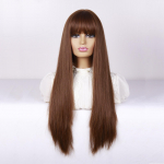 MERISIHAIR pruun parukas tukkidega Pikad pruunid parukad naistele Naturaalsed lainelised br&uuml;netid parukad Kuumakindlast kiust s&uuml;nteetilisest pruunist parukad igap&auml;evaseks peoks