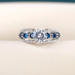 Bella Box New Arrival Hollow Band naiste s&otilde;rmus Full Pave CZ Stone Pimestav pulma-aastap&auml;eva kingitus naistele kvaliteetsed s&otilde;rmused 6 sinine