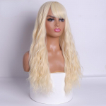 MISS PARUK Must ja pruun s&uuml;nteetilisest kiust pika lainelise parukas tukkidega igap&auml;evaseks kandmiseks Cosplay Party Time Ombre v&auml;rviline laineline pikk parukas 24inches