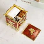 Euroopa luksuslik plastikust puuvillast tampooni hambaorkikarp elutuba kodukaunistus vatitikuga hambaork pitseeritud hoiukarp majapidamises kasutatav kaasaskantav konteiner