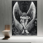 5D Teemantmaaling Magav Ingel T&auml;is&uuml;mmargune puur Mosaiik Teemanttikandid Multikad Ristpistekomplektid Kodukaunistus Kodukaunistus Full Round 20x30cm