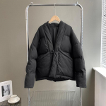 Naiste talve s&uuml;gisjope aluskrae L&uuml;hike v&ouml;&ouml; &uuml;hev&auml;rviline mantel Preppy Parka Naiste &scaron;ikk naiste riietus L must