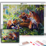 Teemanttikandid Loom Fox 5D DIY Teemantmaal Ristpistes Rhinestone Full Round 20X30CM