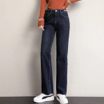 S&uuml;gistalvised teksad K&otilde;rge v&ouml;&ouml;kohaga soe vabaaja Lisa Velvet Denim p&uuml;ksid Uued paksud elastsed kottis sirged p&uuml;ksid 27