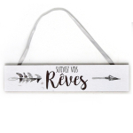 Les Tr&eacute;sors De Lily [R5081] - puidust tahvel  J&auml;lgi oma unistusi  hall - 37x8 cm hall