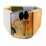 Les Tr&eacute;sors De Lily [R4283] - K&auml;sitsi valmistatud k&auml;ev&otilde;ru  Mistinguette  roheline kollane sinine - 50 mm roheline