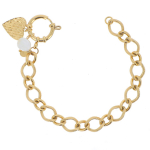 Les Tr&eacute;sors De Lily [R4516] &ndash; disainitud terasest k&auml;ev&otilde;ru 'Cl&eacute;opatra' valgest kullast (magevee p&auml;rl) - 15x15mm (s&uuml;da) valge