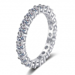 Solid 925 h&otilde;bedane luksuslik 3 mm 0 ,1 kat moissanite t&auml;istekstiline teemant kihlas&otilde;rmus naistele 2 ,2 kat abielupaela s&otilde;rmused 10