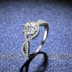 Pt950 Platinum Proposal Sing Real High Clarity D Color Diamond Moissanite S&otilde;rmused Pulmapaela ehted naistele 5