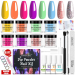 Limegirl Dipping Nail Powder Set No Need Lamp Cure Nail Color sillerdav Glitter Natural Dry Dip Nail Decoration Kit French Nail