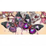 Teemantmaali 5D liblikas isetegemise &uuml;mmargune puur mosaiikpilt, k&auml;sit&ouml;&ouml; kunstikomplekt, kivist kodukaunistus, k&auml;sit&ouml;&ouml; kingitus Full Round 30x60CM