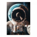 Astronaut joob Kuul &otilde;lut ja vaatab, kuidas Maa h&auml;vitab moodsa l&otilde;uendi maalimise plakatid prindib elutoa seinakunsti pilte kaasaegne kodukaunistus 50x70cm No Frame
