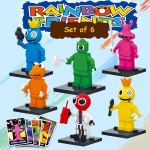 6tk/komplekt Vikerkaares&otilde;ber Monster Minifiguurid Ehitusklotsid M&auml;nguasjad Mini Action Doll DIY Kingitus (Juhuslikud relvad)