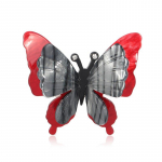 Blucome Vivid Grey Red akr&uuml;&uuml;list liblikakujulised prossid naistele Beebi suur kristallist putukate looma pross, klamber, riidekaunistus punane