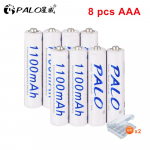PALO 1,2 V NI-MH AAA laetav aku 1100 mAh AAA 3 A nimh 1,2 V suure v&otilde;imsusega akud kaugjuhtimispuldiga habemenuga m&auml;nguasjadele valge