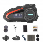 KUQIBAO mootorrattakiivri peakomplekt BT5.1 m&uuml;rasummutusk&otilde;rvaklapid, veekindel tugi, k&auml;ed-vabad Soft Microphone must