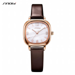 SINOBI uus disain, elegantne naiste kell, mood naiste kvartskellad naiste nahast rihmaga k&auml;ev&otilde;ru Relogio Femenino kohv