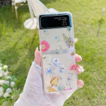 Samsung Z Flip 4 Case Flower Butterfly l&auml;bipaistev k&auml;ev&otilde;ruga &uuml;mbris Samsung Z Flip 3 Zflip4 p&otilde;rutuskindla k&otilde;va tagakaanega For Z Flip 4