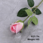 Kunstlilled Siidroosid Pulmad Kodu S&uuml;giskaunistused Kvaliteetne suur lillekimp Luksuslik isetehtud lilleseade Bulk Roosa Single rose bud-