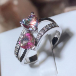 Populaarsed v&auml;rvilised topeltarmastuse kujulised seitsmev&auml;rvilised tsirkooniumoksiidist s&otilde;rmus, naissoost 925 templiga s&otilde;brap&auml;eva kingitus, pulmapakkumise ehted 5 valge