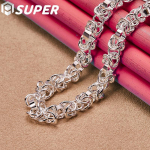 925 Sterling Silver OT Button Paljud ringid kett kaelakee ehted 45cm