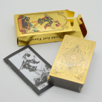 Kuldfoolium Tarot Tarot lauam&auml;ng PVC veekindel kulumiskindel uus kaardim&auml;ng mitme m&auml;ngijaga peom&auml;ng 12*7cm