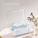 L&auml;bipaistev maski hoiukarp vedruga, suure mahutavusega majapidamiskudede organiseerija lauaarvuti riiulikarbi kate koos kaanega Transparent puhas