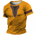 Aafrika riided meestele Dashiki T-s&auml;rk Traditsiooniline riietus L&uuml;hikeste varrukatega vabaaja Retro t&auml;navar&otilde;ivad Vintage etniline stiil 4XL