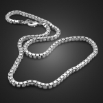 Klassikaline t&otilde;esti 100% 925 Sterling H&otilde;bedast karbist ketiga kaelakee, mood meeste ja naiste 3 mm 18-26 tolli Choker hip-hop punk ehted 46cm