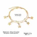 2023. aasta suve liblikas jalav&otilde;ru, moodne kuldne 5-osaline ornament, luksuslik naiste seksikas rannamadu ripats, kristallist teemant jalav&otilde;ru tarvikute komplekt 9 kuld