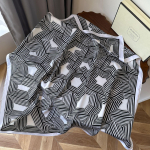 Kvaliteetsed luksuslikud siidist sallid peapael Sallid kaelasall naistele kett siidist sall naiste dekoratiivne sall 90*90cm must