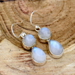 Kuukivist k&otilde;rvar&otilde;ngas, 925 Sterling h&otilde;be, rippuv k&otilde;rvar&otilde;ngas, kingitus talle, &auml;&auml;risk&otilde;rvar&otilde;ngas, h&otilde;bedased ehted, pulmakink