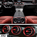Alumiiniumisulamist auto kliimaseadme kaunistuse kleebis Mercedes Benz AMG 2015-2018 C-klass C180 C200 C260 C300 All glc A 5pcs