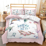 3D Haikala Voodipesukomplekt Mereloomade Tekikate 2/3 AU/EU/DE/US/UK T&auml;issuurus Poiste Tuba Kiiresti Kuivav Kodu Kaunistamine Baby 100x135cm gray